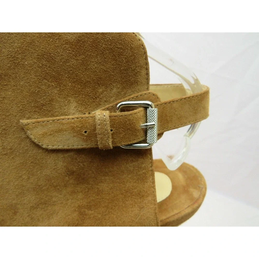 NIB LOUBOUTIN APRON LILI 120 BROWN SUEDE CRISSCROSS PLATFORM PUMPS 40.5 ITALY - Picture 4 of 12